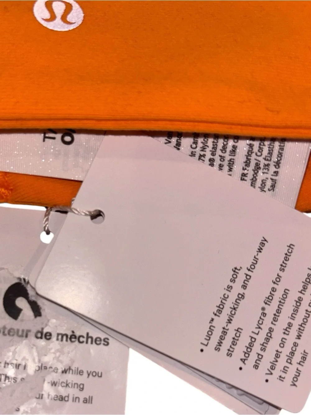 Lululemon Orange Fly Away Tamer Headband NWT OS Bright Neon Athletic Yoga Hair
